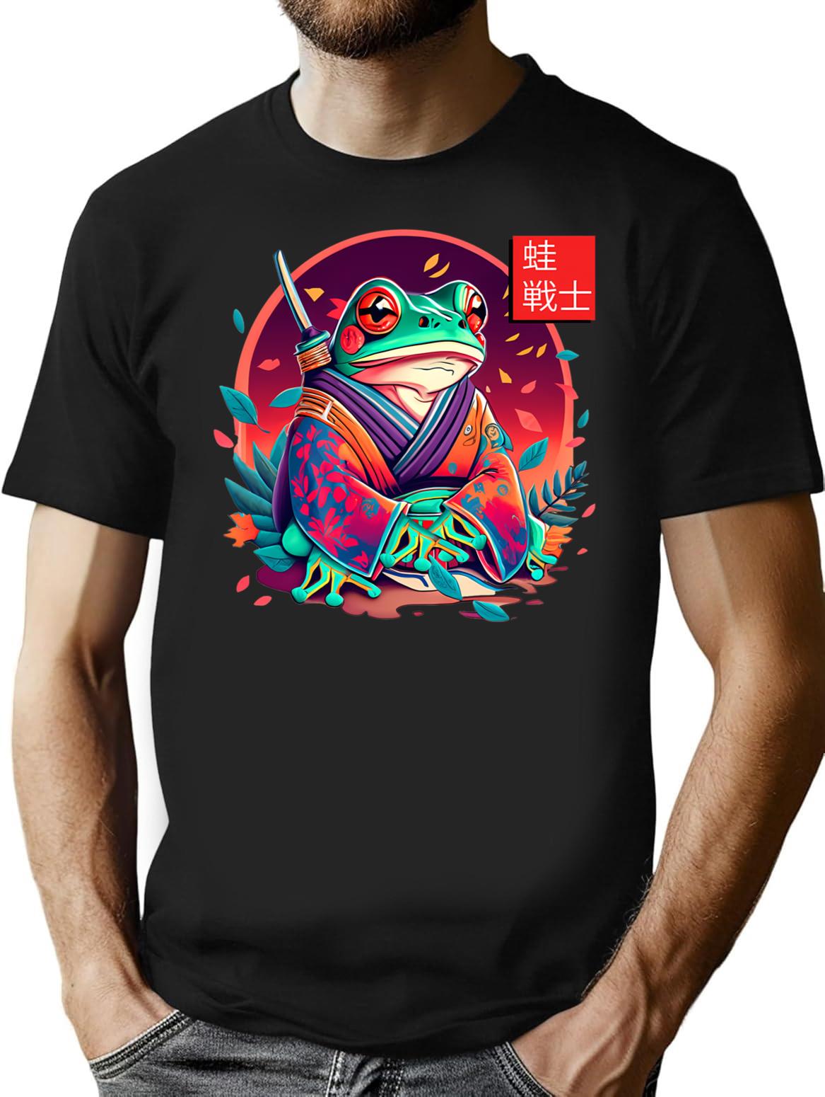 Frog Warrior T-Shirt for Men & Women, T-Shirts Graphic Tee - Black