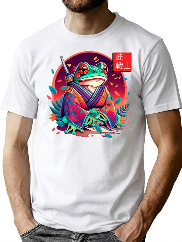 Frog Warrior T-Shirt for Men & Women, T-Shirts Graphic Tee - White