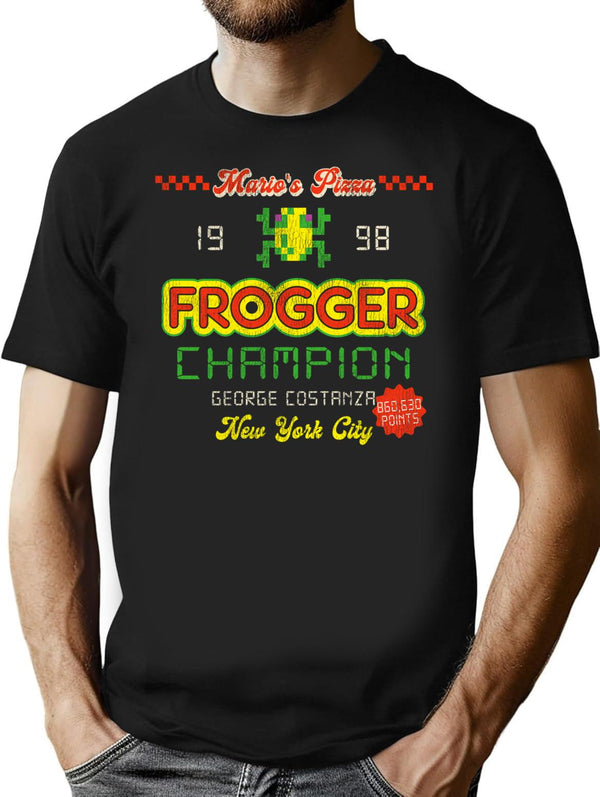 Frogger Champion '98 Nyc Worn T-Shirt for Men & Women, T-Shirts Graphic Tee - Black
