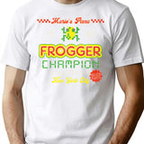 Frogger Champion '98 Nyc Worn T-Shirt for Men & Women, T-Shirts Graphic Tee - White