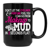 Funny Atv Girl Makeup To Mud Gift Quad Bike Women And Ladies Black Coffee Mug, Gift Coffee Mug - Black