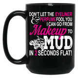 Funny Atv Girl Makeup To Mud Gift Quad Bike Women And Ladies Black Coffee Mug, Gift Coffee Mug