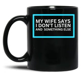 Funny Aussie Shirt Black Coffee Mug, Gift Coffee Mug