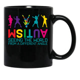 Funny Autism Awareness Seeing The World From Different Angles Black Coffee Mug, Gift Coffee Mug - Black