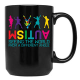 Funny Autism Awareness Seeing The World From Different Angles Black Coffee Mug, Gift Coffee Mug - Black