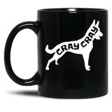 Funny Belgian Malinois Cray Crazy Maligator Dog Gift Black Coffee Mug, Gift Coffee Mug