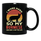 Funny Burmese Cat Black Coffee Mug, Gift Coffee Mug - Black