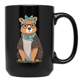 Funny Capybara Mom Design Water Pig Mother Black Coffee Mug, Gift Coffee Mug - Black