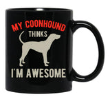 Funny Coonhound Black Coffee Mug, Gift Coffee Mug - Black