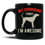 Funny Coonhound Black Coffee Mug, Gift Coffee Mug