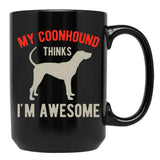 Funny Coonhound Black Coffee Mug, Gift Coffee Mug - Black