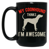 Funny Coonhound Black Coffee Mug, Gift Coffee Mug
