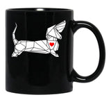 Funny Dachshund Dog Black Coffee Mug, Gift Coffee Mug - Black