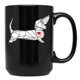 Funny Dachshund Dog Black Coffee Mug, Gift Coffee Mug - Black