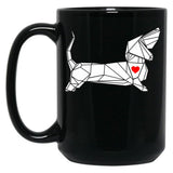 Funny Dachshund Dog Black Coffee Mug, Gift Coffee Mug