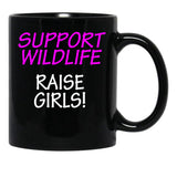 Funny Design For Mom Of Girls Support Wildlife Black Coffee Mug, Gift Coffee Mug - Black