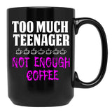 Funny Design For Mom With A Teenager Black Coffee Mug, Gift Coffee Mug - Black