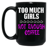 Funny Design For Mom With Girls Black Coffee Mug, Gift Coffee Mug