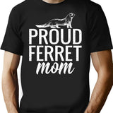 Funny Distressed Retro Vintage Ferret Mom T-Shirt - Black