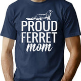 Funny Distressed Retro Vintage Ferret Mom T-Shirt - Navy