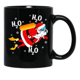 Funny Diving H2O H2O H2O Santa Black Coffee Mug, Gift Coffee Mug - Black