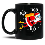 Funny Diving H2O H2O H2O Santa Black Coffee Mug, Gift Coffee Mug