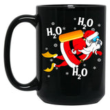 Funny Diving H2O H2O H2O Santa Black Coffee Mug, Gift Coffee Mug