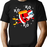 Funny Diving H2o H2o H2o Santa T-Shirt - Black