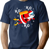 Funny Diving H2o H2o H2o Santa T-Shirt - Navy