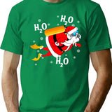 Funny Diving H2o H2o H2o Santa T-Shirt - Green