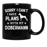 Funny Doberman Humor Black Coffee Mug, Gift Coffee Mug - Black