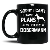 Funny Doberman Humor Black Coffee Mug, Gift Coffee Mug