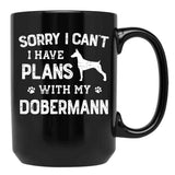 Funny Doberman Humor Black Coffee Mug, Gift Coffee Mug - Black