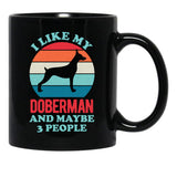 Funny Doberman Black Coffee Mug, Gift Coffee Mug - Black