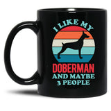 Funny Doberman Black Coffee Mug, Gift Coffee Mug