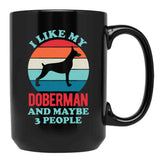 Funny Doberman Black Coffee Mug, Gift Coffee Mug - Black