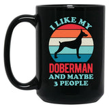 Funny Doberman Black Coffee Mug, Gift Coffee Mug