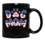 Funny Dog Mom Usa Flag Black Coffee Mug, Gift Coffee Mug - Black