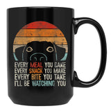 Funny Dog Retro Dog Tee I'Ll Be Watching You Dog Black Coffee Mug, Gift Coffee Mug - Black