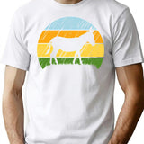 Funny Donkey Vintage Sunset T-Shirt - Retro Graphic Casual Tee - White