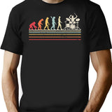 Funny Drummer Graphic. Retro Vintage Evolution Of Man Print T-Shirt - Black