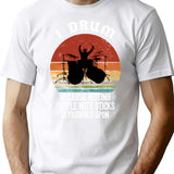 Funny Drummer Retro Vintage Sunset Drum Birthday Party T-Shirt - White