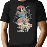 Funny Drummer Samurai No.6 Warrior Japanese Lover T-Shirt - Black