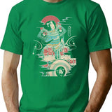 Funny Drummer Samurai No.6 Warrior Japanese Lover T-Shirt - Green