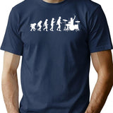 Funny Drummer T Shirt. Retro Vintage Evolution Of Man Shirt - Navy