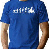 Funny Drummer T Shirt. Retro Vintage Evolution Of Man Shirt - Blue