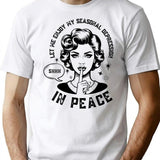 Funny Dry Humor Christmas Quote With Retro Woman T-Shirt - White