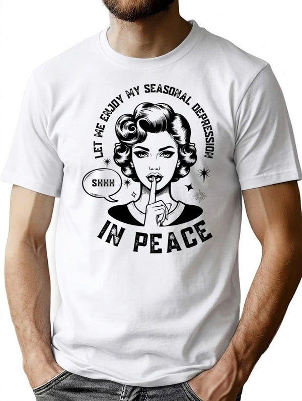 Funny Dry Humor Christmas Quote With Retro Woman T-Shirt - White