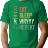 Funny Eat Sleep Wryyy Repeat Retro Vintage Gift T-Shirt - Green