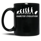 Funny Evolution Hamster Mom Black Coffee Mug, Gift Coffee Mug